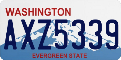 WA license plate AXZ5339