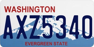 WA license plate AXZ5340