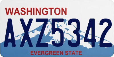 WA license plate AXZ5342