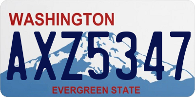 WA license plate AXZ5347