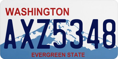 WA license plate AXZ5348