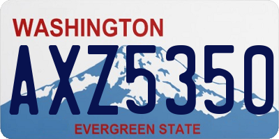 WA license plate AXZ5350