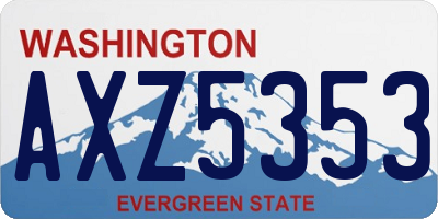 WA license plate AXZ5353