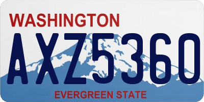 WA license plate AXZ5360