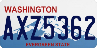 WA license plate AXZ5362