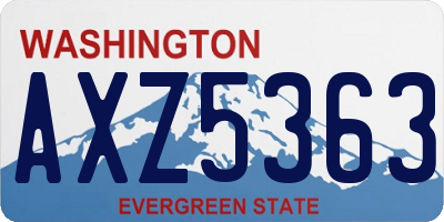 WA license plate AXZ5363