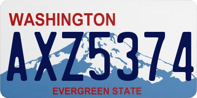 WA license plate AXZ5374