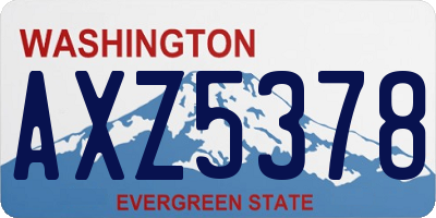 WA license plate AXZ5378