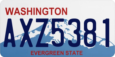 WA license plate AXZ5381