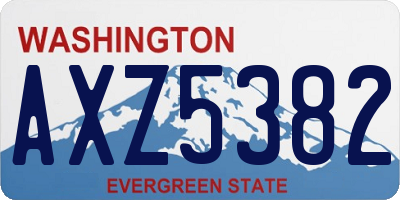 WA license plate AXZ5382