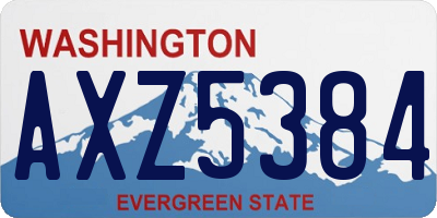 WA license plate AXZ5384
