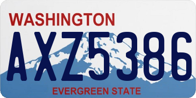 WA license plate AXZ5386
