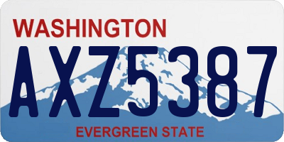 WA license plate AXZ5387