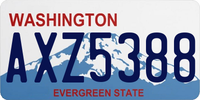 WA license plate AXZ5388