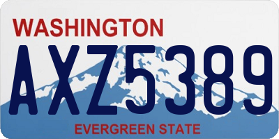 WA license plate AXZ5389