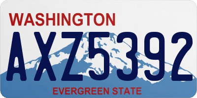 WA license plate AXZ5392