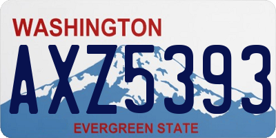 WA license plate AXZ5393