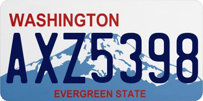 WA license plate AXZ5398