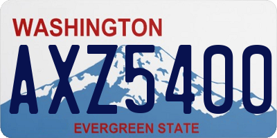 WA license plate AXZ5400