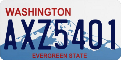 WA license plate AXZ5401