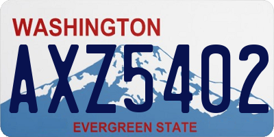 WA license plate AXZ5402