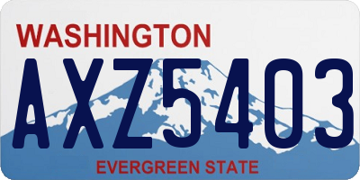 WA license plate AXZ5403