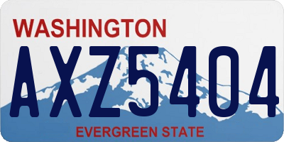 WA license plate AXZ5404