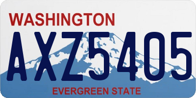 WA license plate AXZ5405