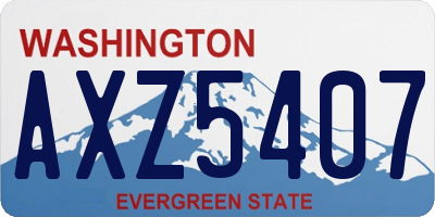 WA license plate AXZ5407