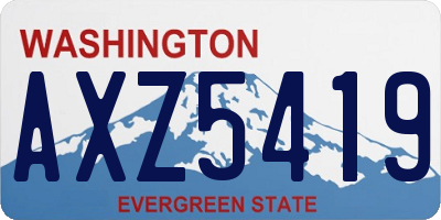 WA license plate AXZ5419