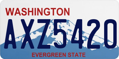 WA license plate AXZ5420
