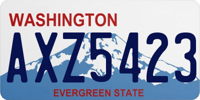 WA license plate AXZ5423