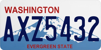 WA license plate AXZ5432