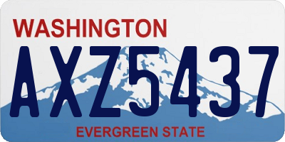 WA license plate AXZ5437