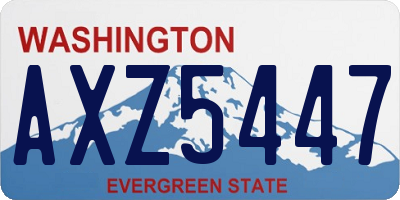 WA license plate AXZ5447