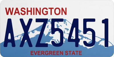 WA license plate AXZ5451