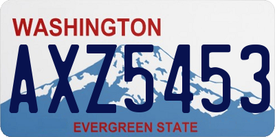 WA license plate AXZ5453