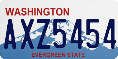 WA license plate AXZ5454