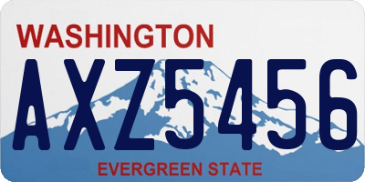 WA license plate AXZ5456