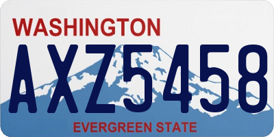 WA license plate AXZ5458
