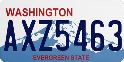 WA license plate AXZ5463