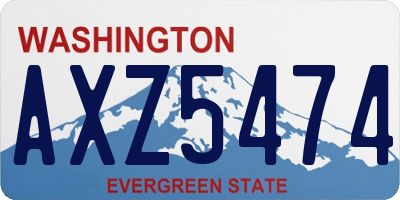 WA license plate AXZ5474