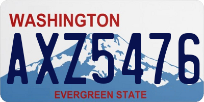WA license plate AXZ5476