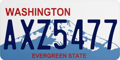 WA license plate AXZ5477
