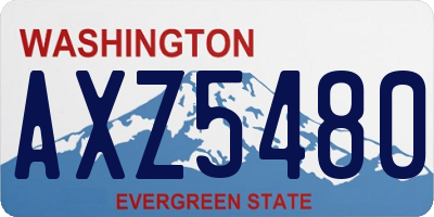 WA license plate AXZ5480