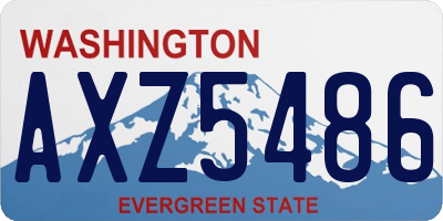 WA license plate AXZ5486