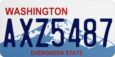 WA license plate AXZ5487
