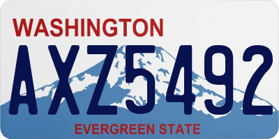 WA license plate AXZ5492