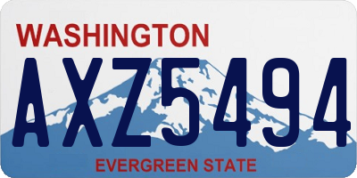 WA license plate AXZ5494