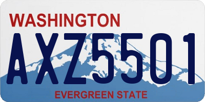 WA license plate AXZ5501